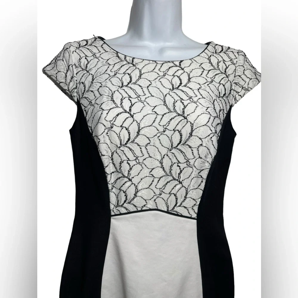 Antonio Melani dress size 4  black & white dress‎ with beautiful embroidery 🖤🤍